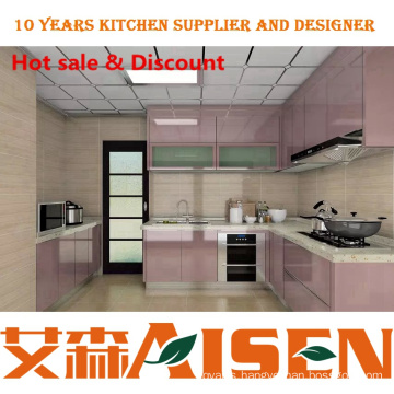 Bright color special visual effects lacquer kitchen cabinet manufacturer